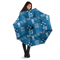 Vintage Hawaiian Quilting Patterns Umbrella Blue Style Tribal Fabric Patchwork - Polynesian Pride