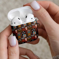 Vintage Hawaiian Quilting Patterns AirPods Case Brown Style Tribal Fabric Patchwork - Polynesian Pride
