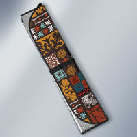 Vintage Hawaiian Quilting Patterns Auto Sun Shade Brown Style Tribal Fabric Patchwork - Polynesian Pride