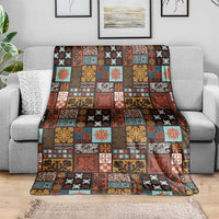 Vintage Hawaiian Quilting Patterns Blanket Brown Style Tribal Fabric Patchwork - Polynesian Pride