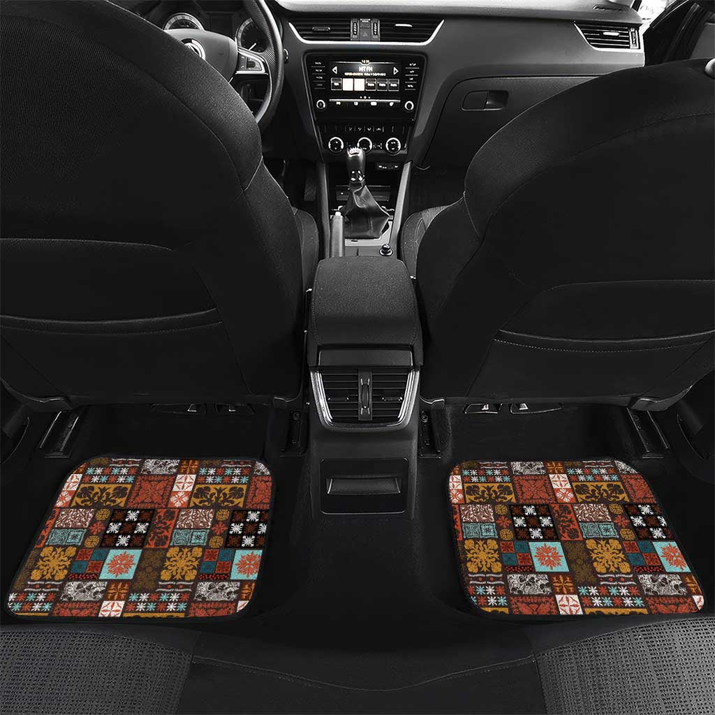 Vintage Hawaiian Quilting Patterns Car Mats Brown Style Tribal Fabric Patchwork - Polynesian Pride