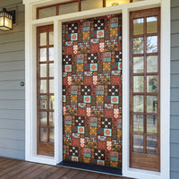 Vintage Hawaiian Quilting Patterns Door Cover Brown Style Tribal Fabric Patchwork - Polynesian Pride