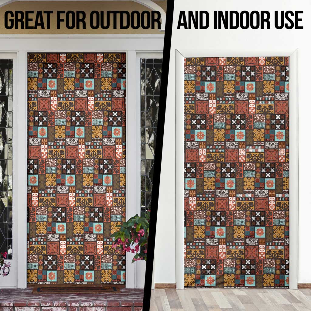 Vintage Hawaiian Quilting Patterns Door Cover Brown Style Tribal Fabric Patchwork - Polynesian Pride