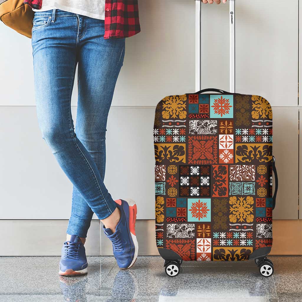 Vintage Hawaiian Quilting Patterns Luggage Cover Brown Style Tribal Fabric Patchwork LT9 - Polynesian Pride