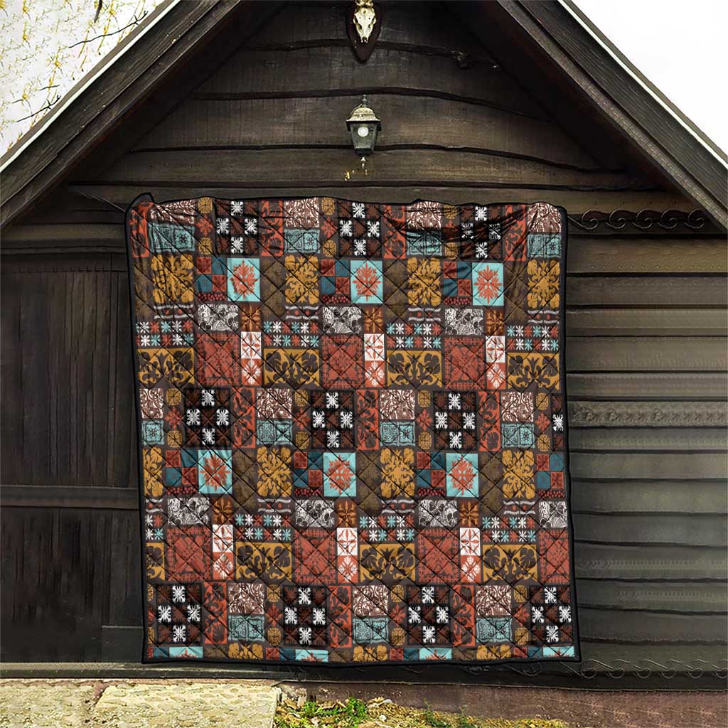 Vintage Hawaiian Quilting Patterns Quilt Brown Style Tribal Fabric Patchwork - Polynesian Pride
