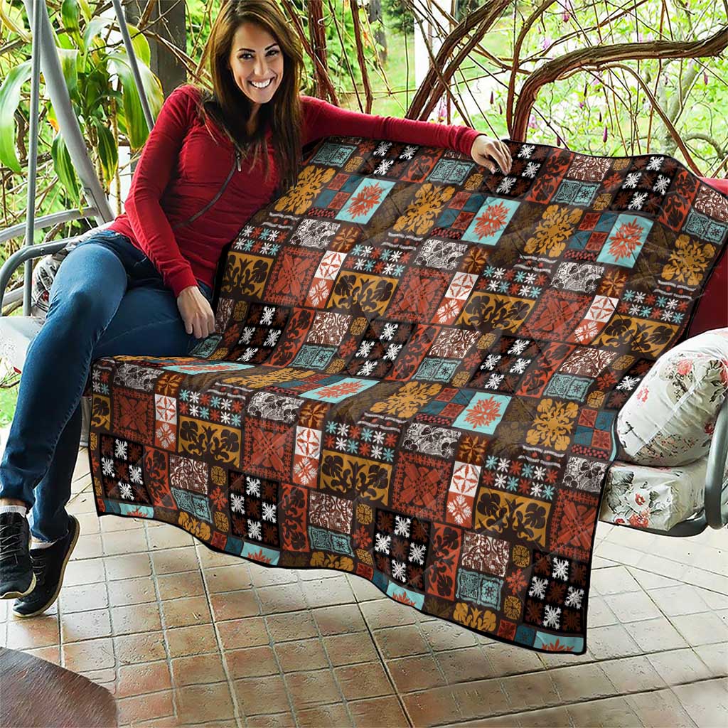 Vintage Hawaiian Quilting Patterns Quilt Brown Style Tribal Fabric Patchwork - Polynesian Pride