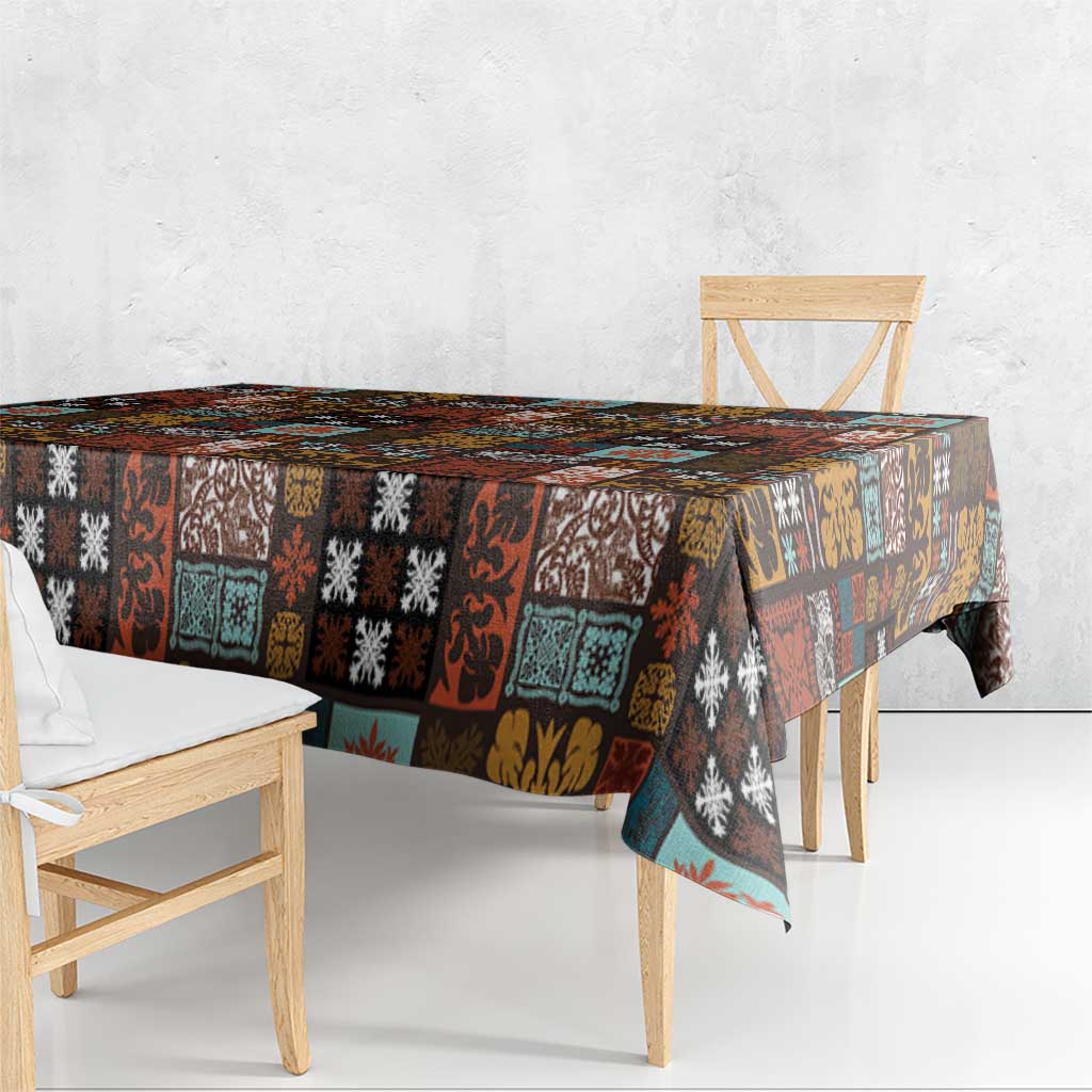 Vintage Hawaiian Quilting Patterns Tablecloth Brown Style Tribal Fabric Patchwork - Polynesian Pride
