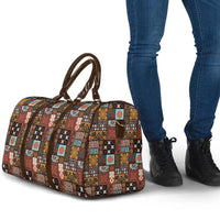 Vintage Hawaiian Quilting Patterns Travel Bag Brown Style Tribal Fabric Patchwork - Polynesian Pride