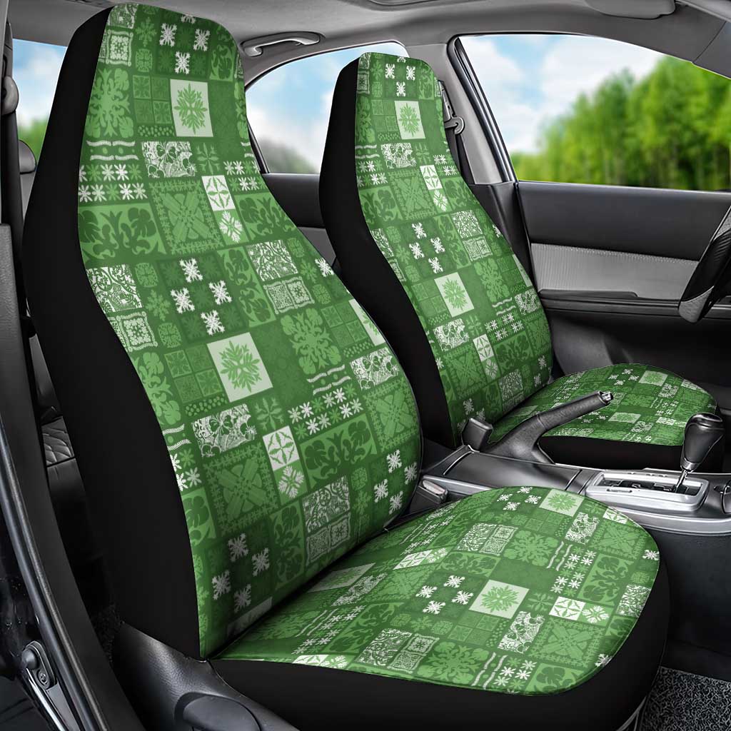 Vintage Hawaiian Quilting Patterns Car Seat Cover Green Style Tribal Fabric Patchwork - Polynesian Pride