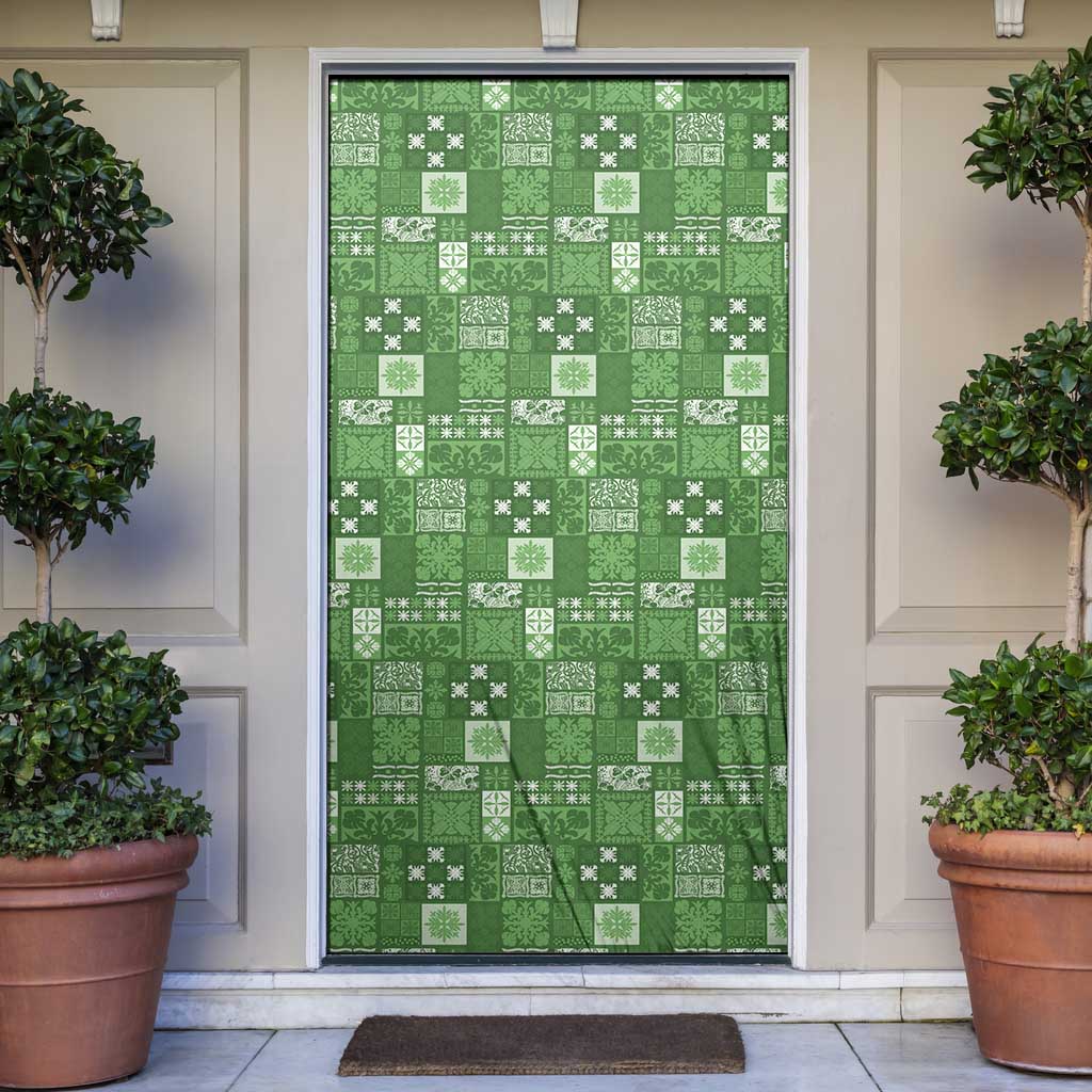 Vintage Hawaiian Quilting Patterns Door Cover Green Style Tribal Fabric Patchwork LT9 Green - Polynesian Pride
