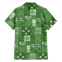 Vintage Hawaiian Quilting Patterns Family Matching Mermaid Dress and Hawaiian Shirt Green Style Tribal Fabric Patchwork LT9 - Polynesian Pride