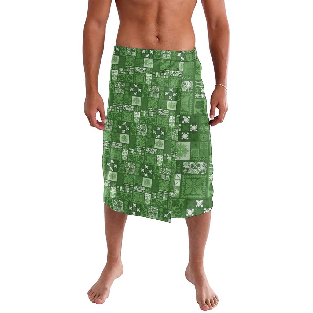 Vintage Hawaiian Quilting Patterns Lavalava Green Style Tribal Fabric Patchwork - Polynesian Pride