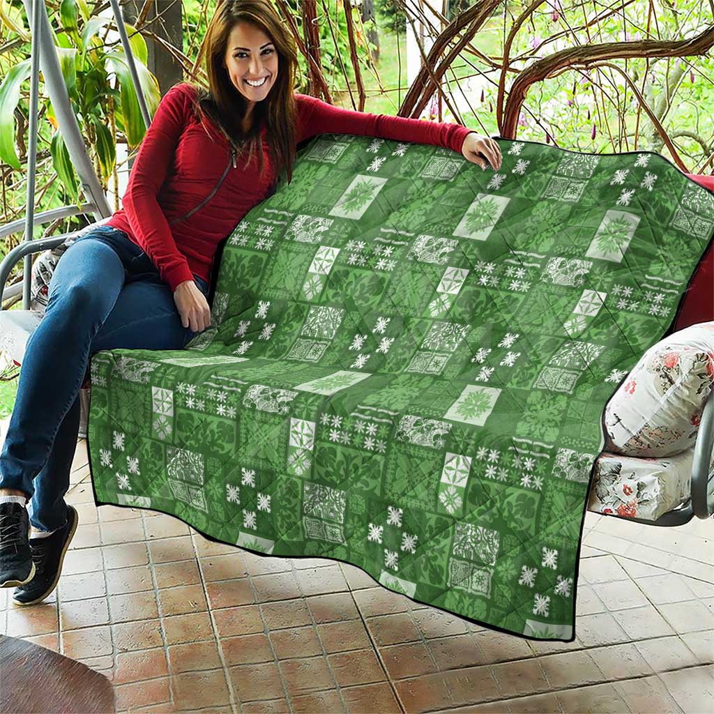 Vintage Hawaiian Quilting Patterns Quilt Green Style Tribal Fabric Patchwork - Polynesian Pride