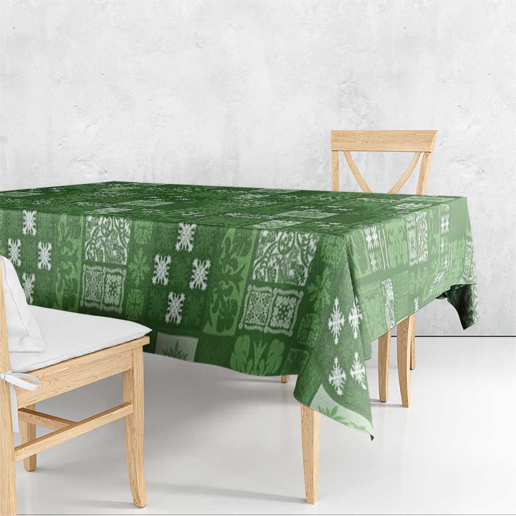 Vintage Hawaiian Quilting Patterns Tablecloth Green Style Tribal Fabric Patchwork - Polynesian Pride