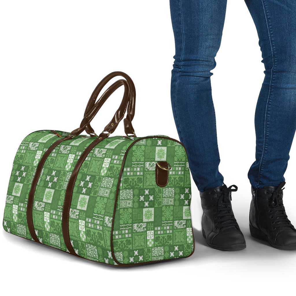 Vintage Hawaiian Quilting Patterns Travel Bag Green Style Tribal Fabric Patchwork LT9 - Polynesian Pride