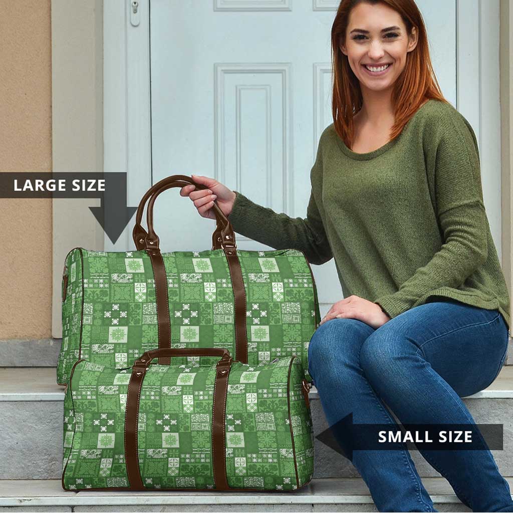 Vintage Hawaiian Quilting Patterns Travel Bag Green Style Tribal Fabric Patchwork LT9 - Polynesian Pride