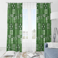 Vintage Hawaiian Quilting Patterns Window Curtain Green Style Tribal Fabric Patchwork - Polynesian Pride