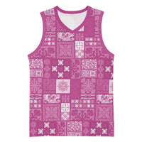 Vintage Hawaiian Quilting Patterns Basketball Jersey Pink Style Tribal Fabric Patchwork - Polynesian Pride