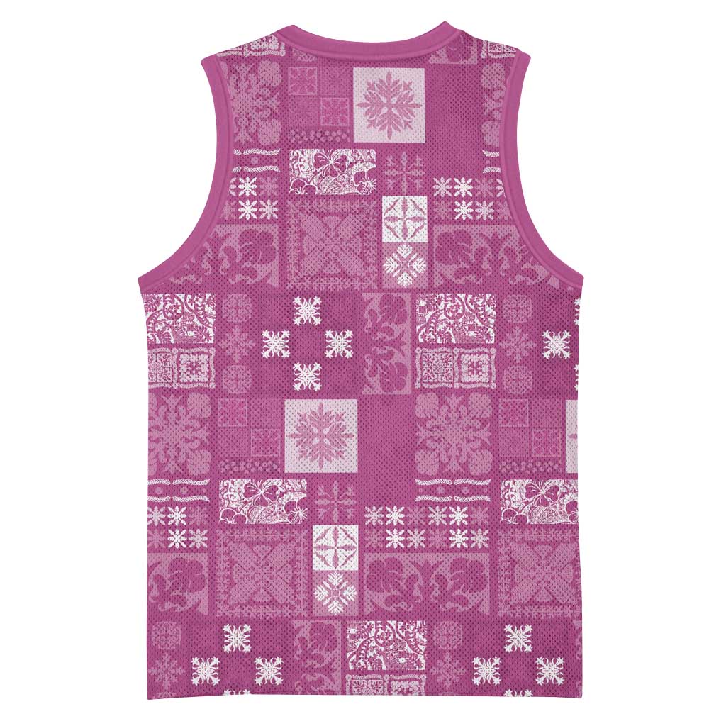 Vintage Hawaiian Quilting Patterns Basketball Jersey Pink Style Tribal Fabric Patchwork - Polynesian Pride