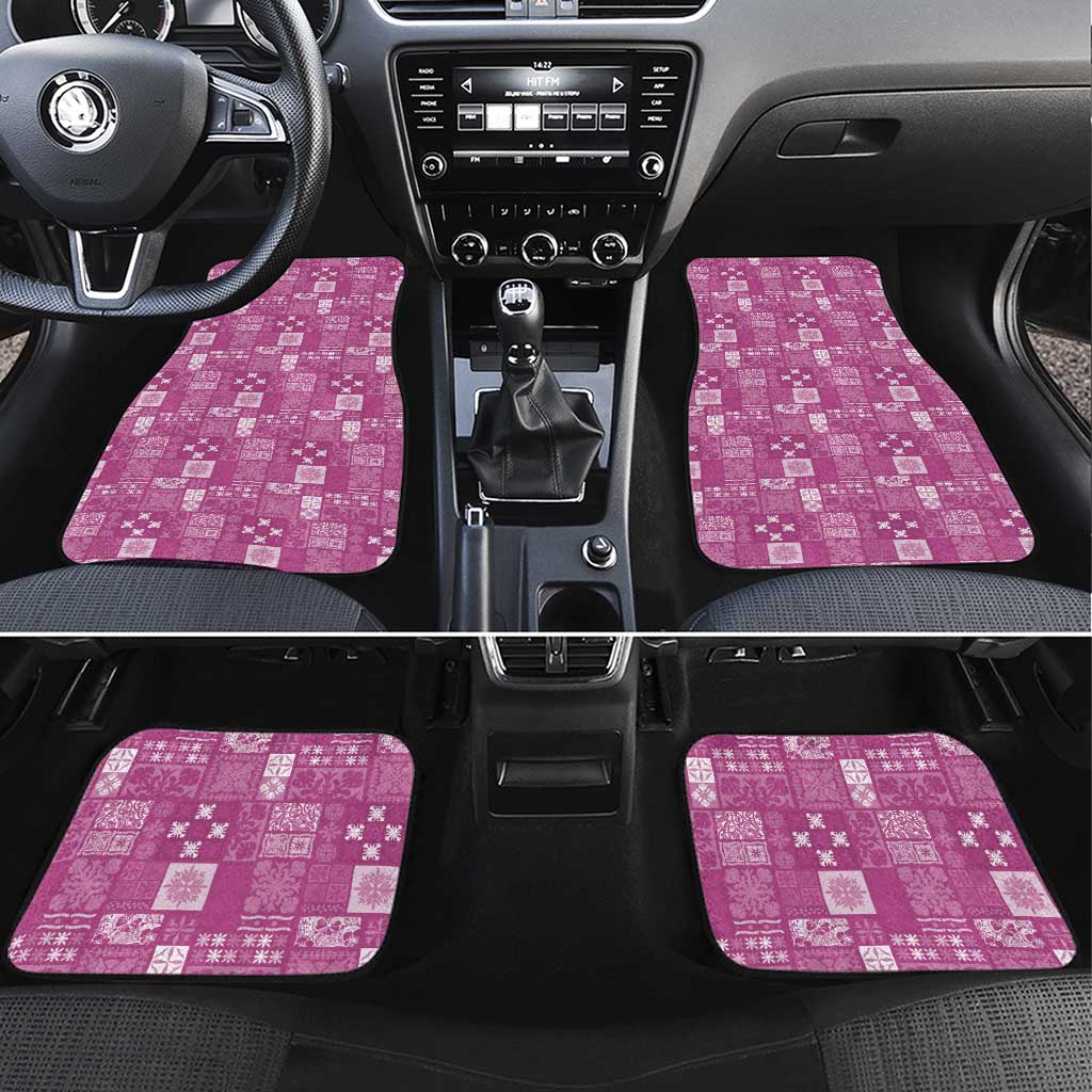 Vintage Hawaiian Quilting Patterns Car Mats Pink Style Tribal Fabric Patchwork - Polynesian Pride