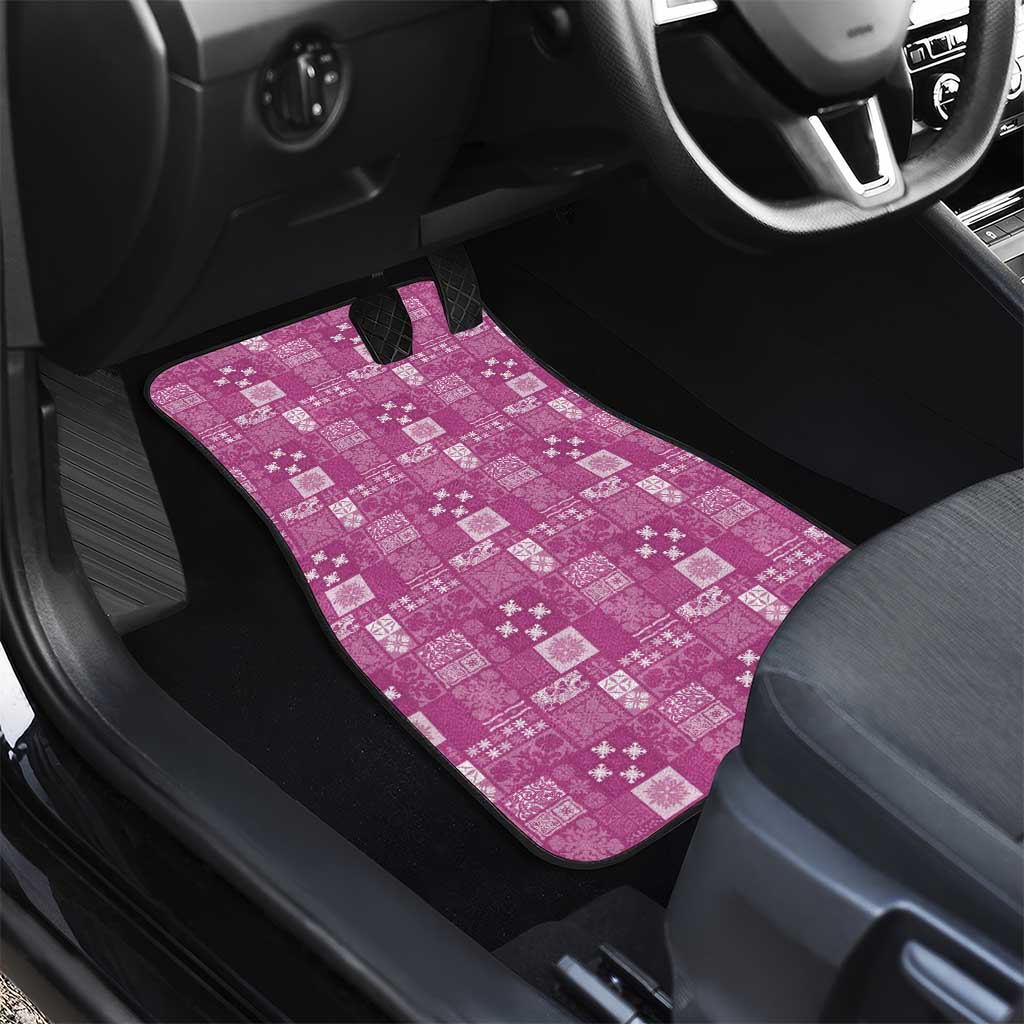Vintage Hawaiian Quilting Patterns Car Mats Pink Style Tribal Fabric Patchwork - Polynesian Pride