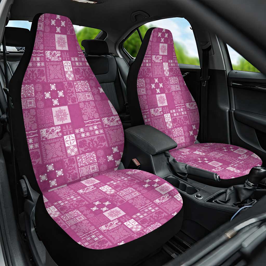Vintage Hawaiian Quilting Patterns Car Seat Cover Pink Style Tribal Fabric Patchwork LT9 One Size Pink - Polynesian Pride