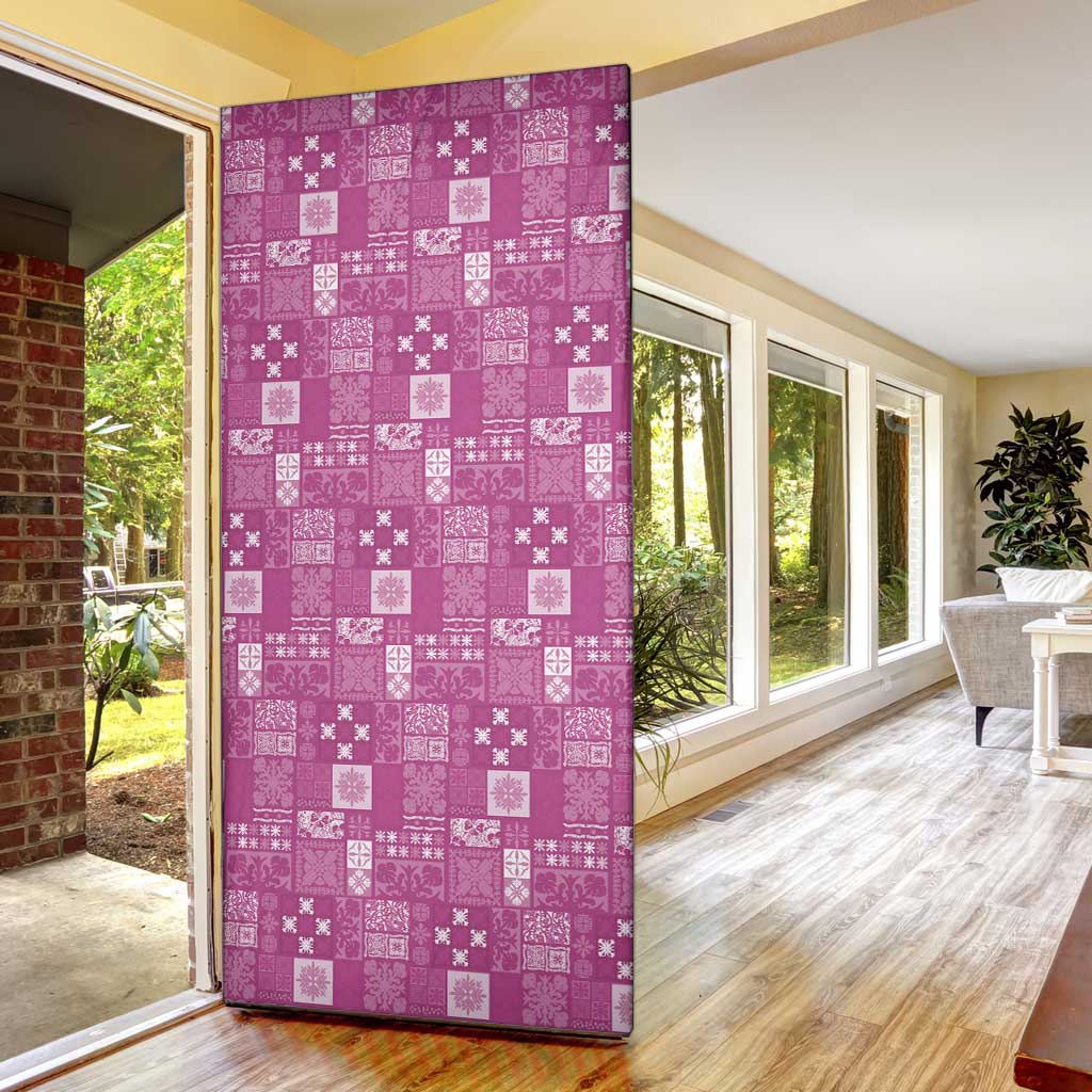 Vintage Hawaiian Quilting Patterns Door Cover Pink Style Tribal Fabric Patchwork - Polynesian Pride