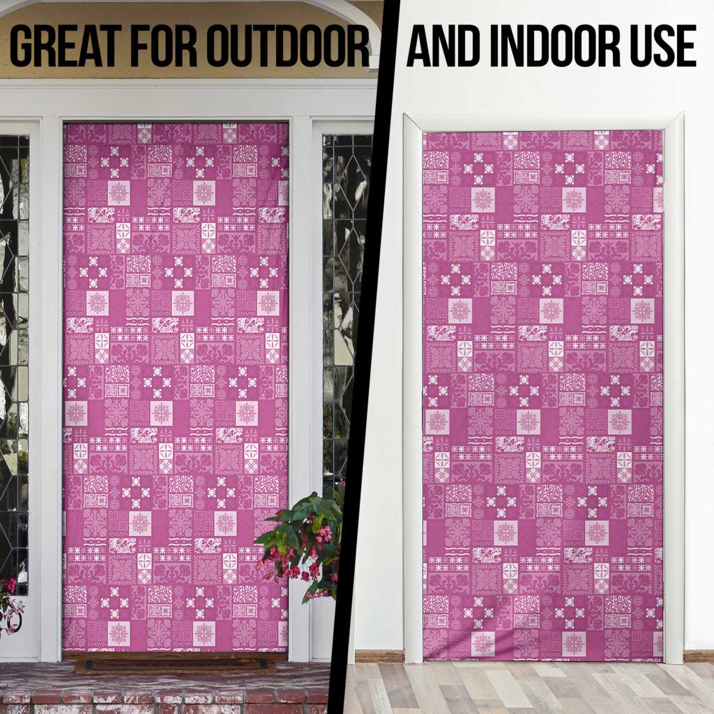Vintage Hawaiian Quilting Patterns Door Cover Pink Style Tribal Fabric Patchwork - Polynesian Pride