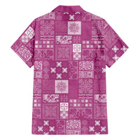 Vintage Hawaiian Quilting Patterns Family Matching Summer Maxi Dress and Hawaiian Shirt Pink Style Tribal Fabric Patchwork LT9 - Polynesian Pride