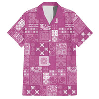 Vintage Hawaiian Quilting Patterns Hawaiian Shirt Pink Style Tribal Fabric Patchwork - Polynesian Pride