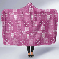 Vintage Hawaiian Quilting Patterns Hooded Blanket Pink Style Tribal Fabric Patchwork LT9 One Size Pink - Polynesian Pride