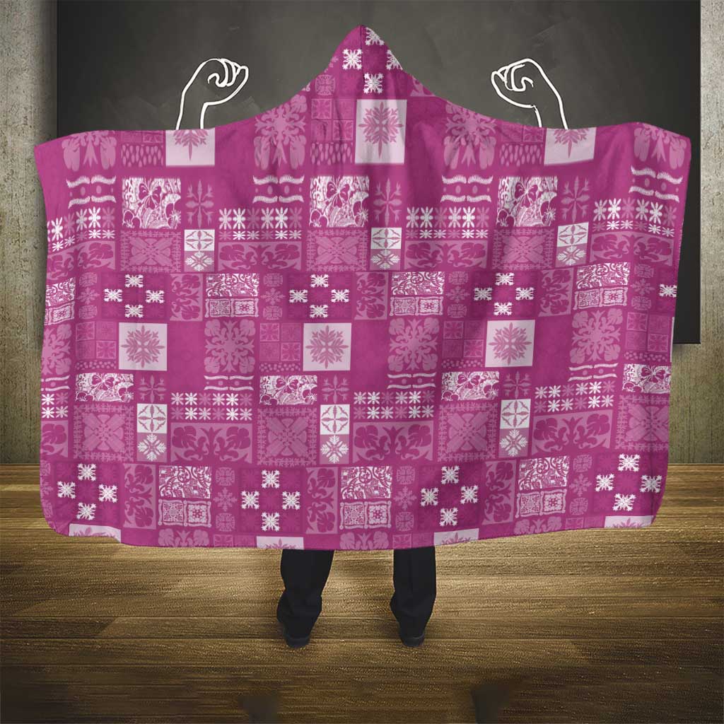 Vintage Hawaiian Quilting Patterns Hooded Blanket Pink Style Tribal Fabric Patchwork LT9 - Polynesian Pride
