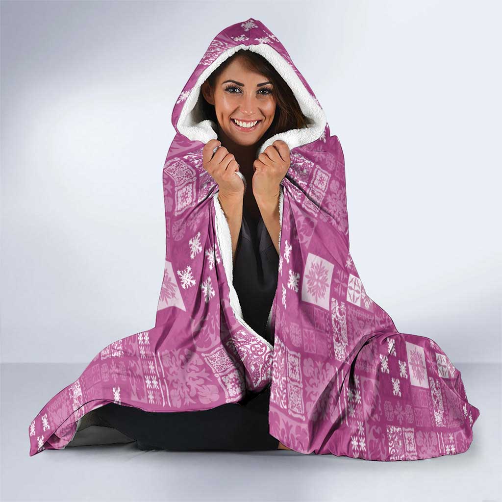 Vintage Hawaiian Quilting Patterns Hooded Blanket Pink Style Tribal Fabric Patchwork LT9 - Polynesian Pride