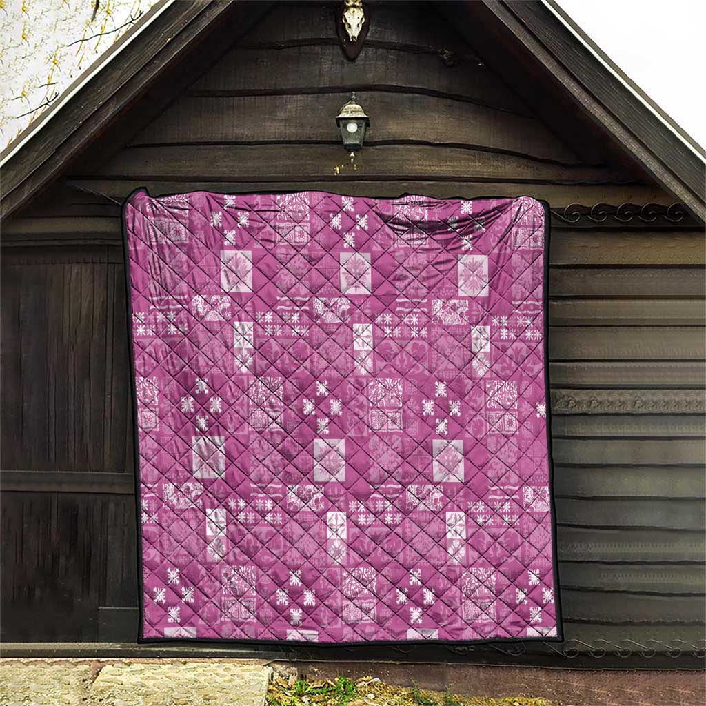 Vintage Hawaiian Quilting Patterns Quilt Pink Style Tribal Fabric Patchwork - Polynesian Pride