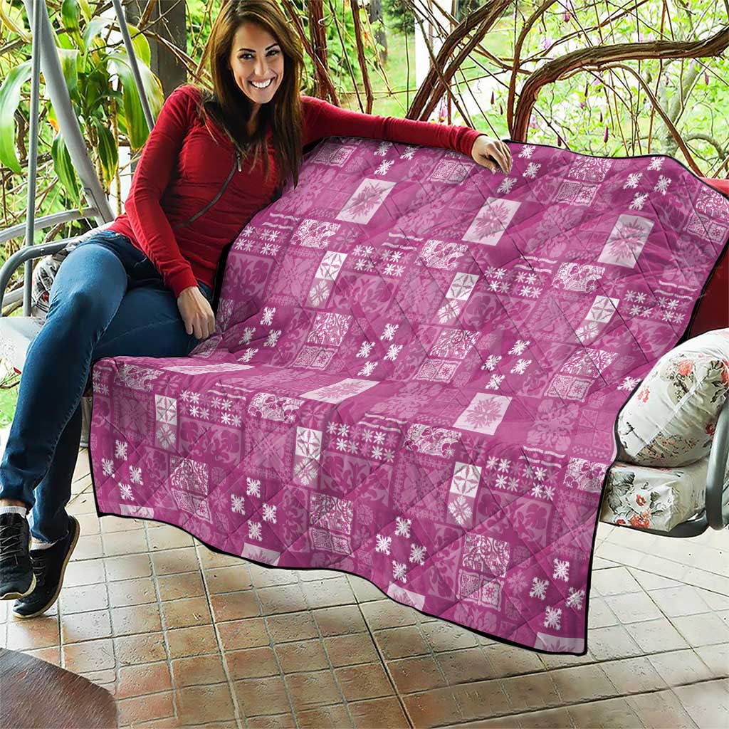 Vintage Hawaiian Quilting Patterns Quilt Pink Style Tribal Fabric Patchwork - Polynesian Pride