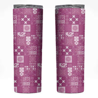 Vintage Hawaiian Quilting Patterns Skinny Tumbler Pink Style Tribal Fabric Patchwork - Polynesian Pride