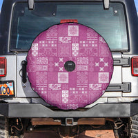 Vintage Hawaiian Quilting Patterns Spare Tire Cover Pink Style Tribal Fabric Patchwork LT9 Pink - Polynesian Pride