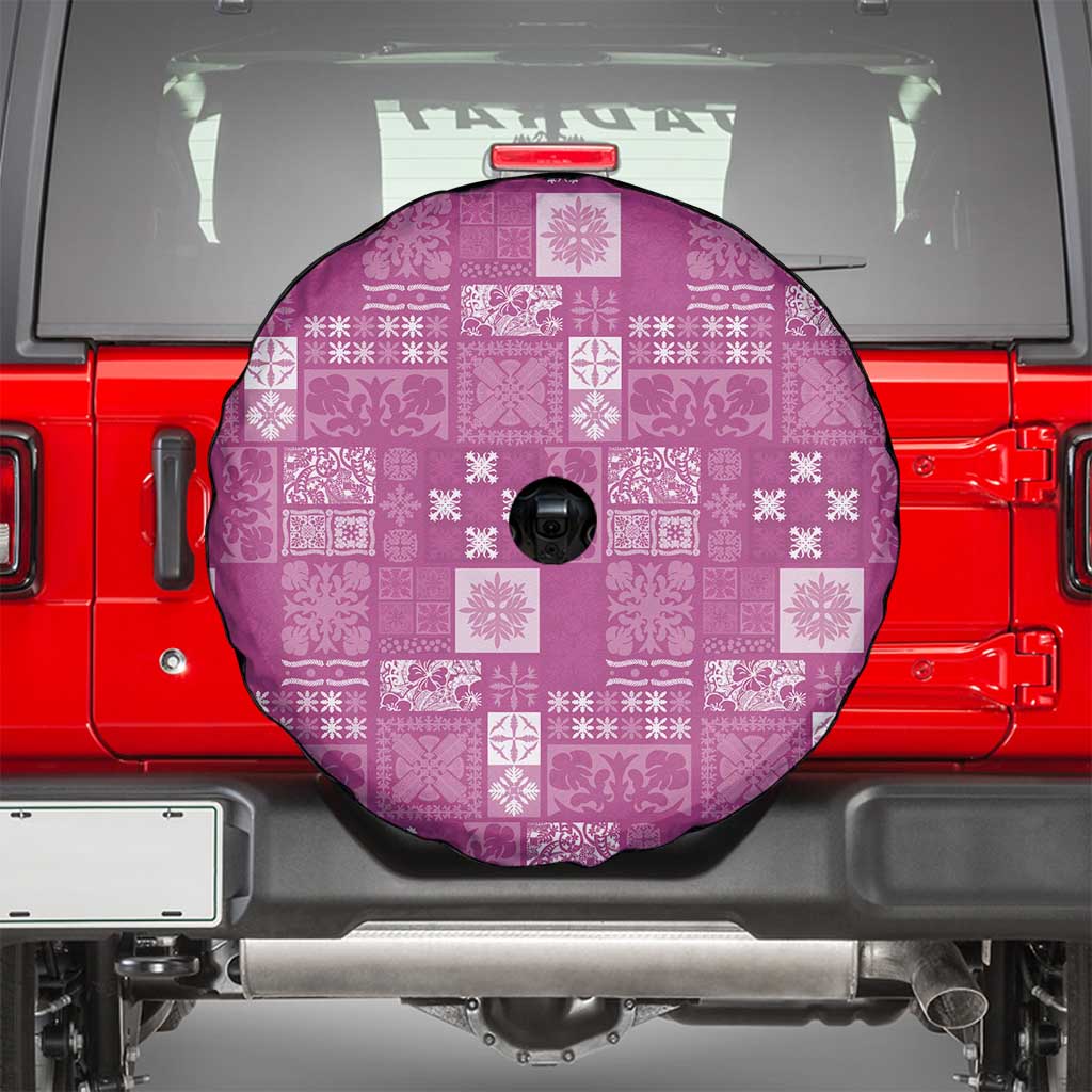 Vintage Hawaiian Quilting Patterns Spare Tire Cover Pink Style Tribal Fabric Patchwork LT9 - Polynesian Pride