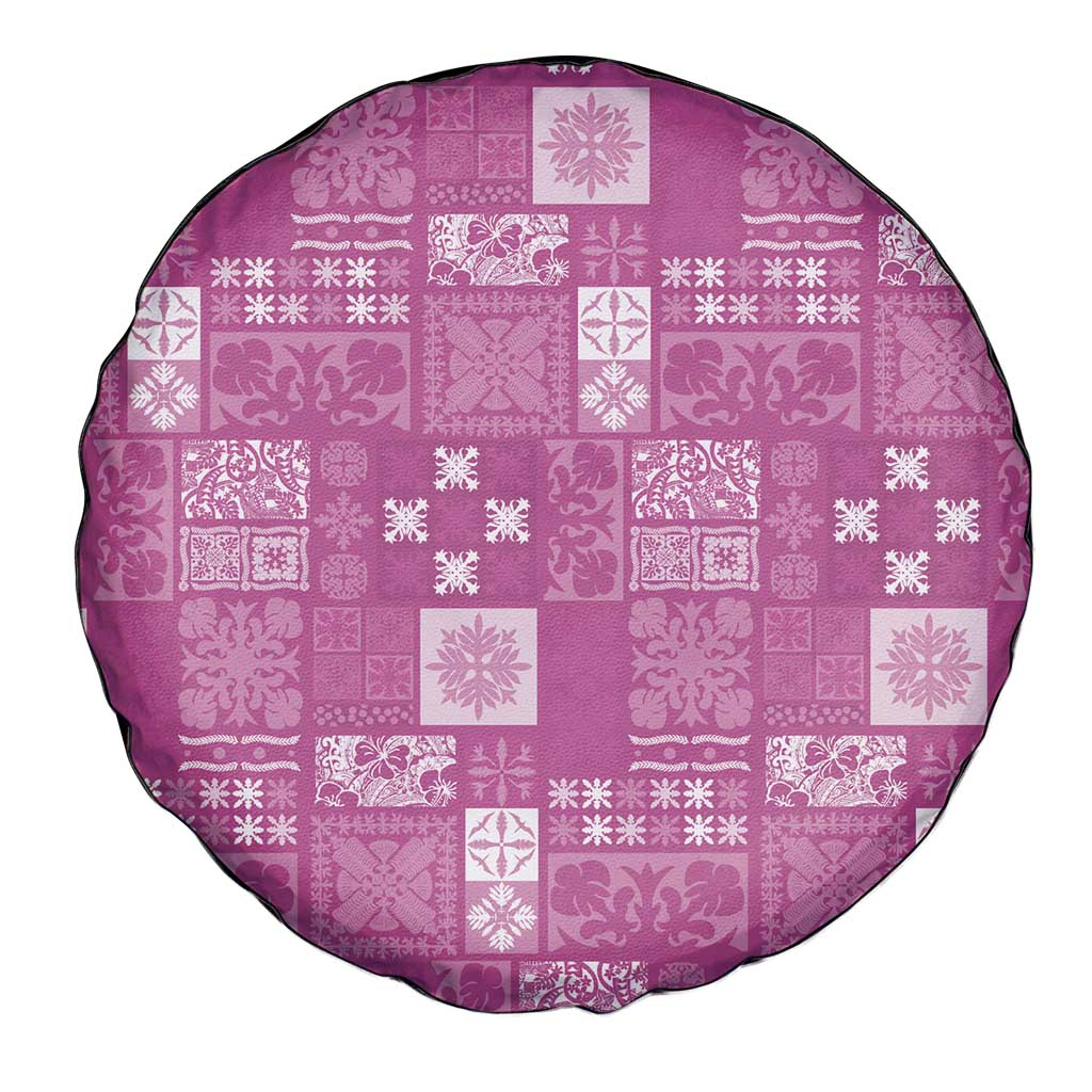 Vintage Hawaiian Quilting Patterns Spare Tire Cover Pink Style Tribal Fabric Patchwork LT9 - Polynesian Pride