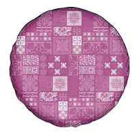 Vintage Hawaiian Quilting Patterns Spare Tire Cover Pink Style Tribal Fabric Patchwork LT9 - Polynesian Pride