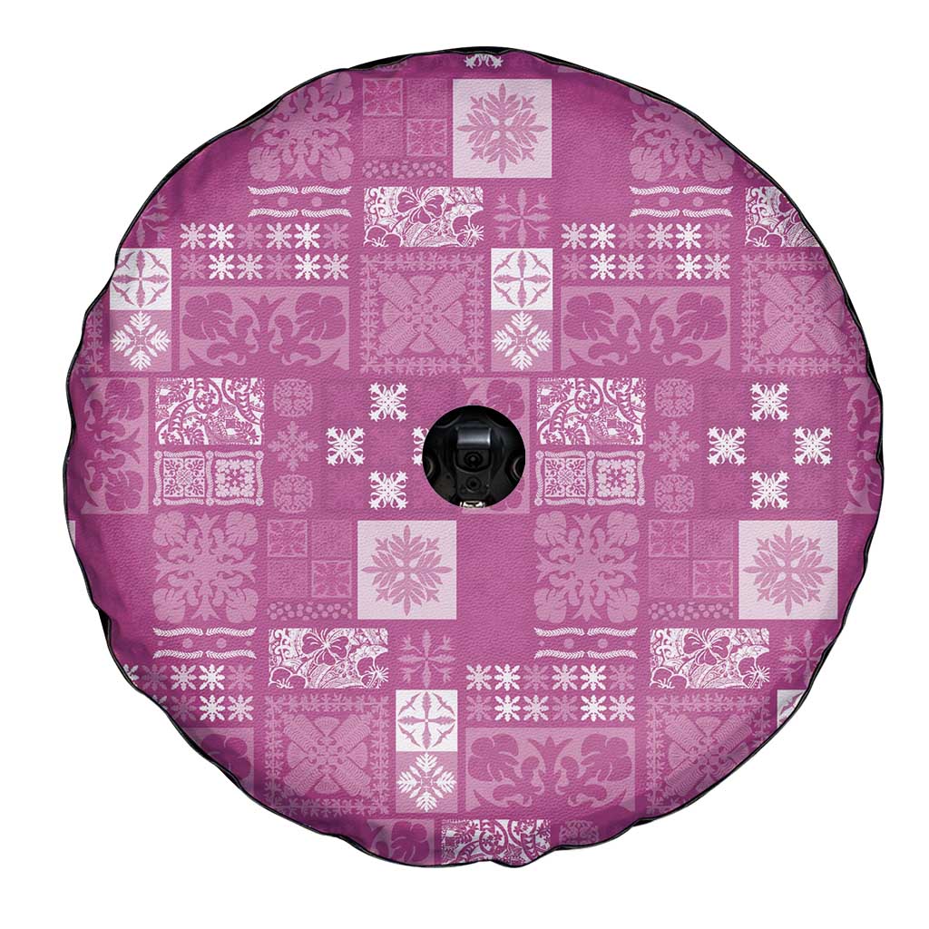 Vintage Hawaiian Quilting Patterns Spare Tire Cover Pink Style Tribal Fabric Patchwork LT9 - Polynesian Pride