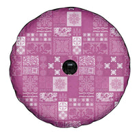Vintage Hawaiian Quilting Patterns Spare Tire Cover Pink Style Tribal Fabric Patchwork LT9 - Polynesian Pride