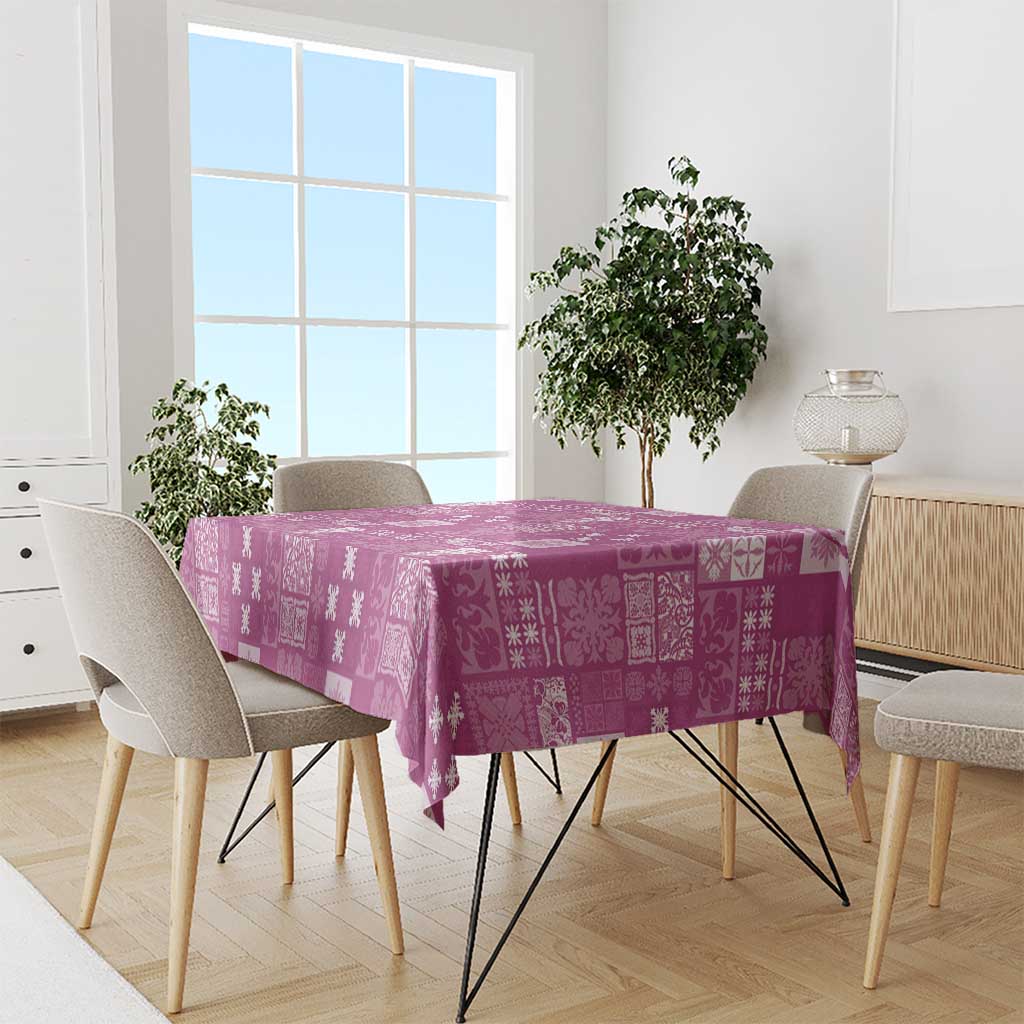 Vintage Hawaiian Quilting Patterns Tablecloth Pink Style Tribal Fabric Patchwork - Polynesian Pride