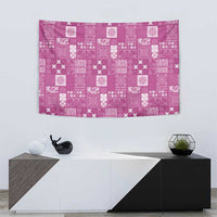 Vintage Hawaiian Quilting Patterns Tapestry Pink Style Tribal Fabric Patchwork - Polynesian Pride
