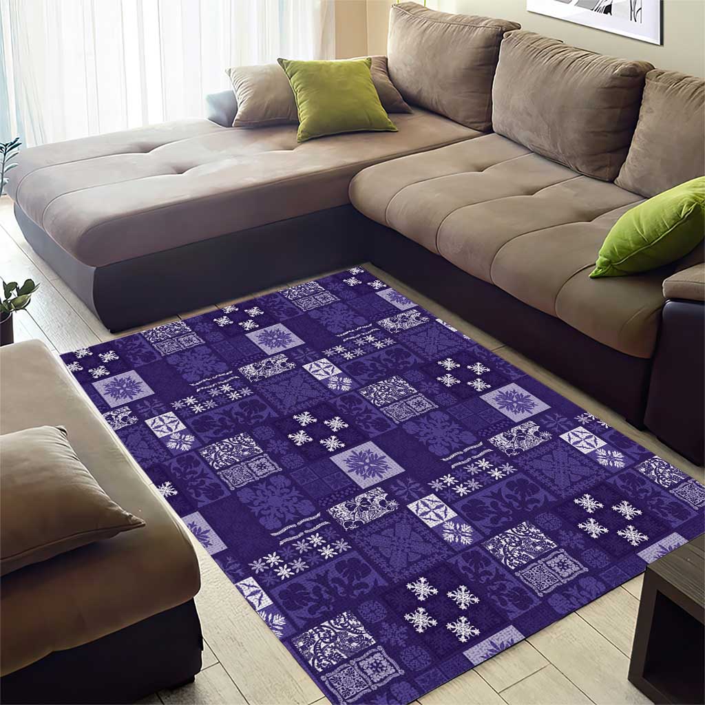 Vintage Hawaiian Quilting Patterns Area Rug Purple Style Tribal Fabric Patchwork - Polynesian Pride