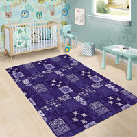 Vintage Hawaiian Quilting Patterns Area Rug Purple Style Tribal Fabric Patchwork - Polynesian Pride