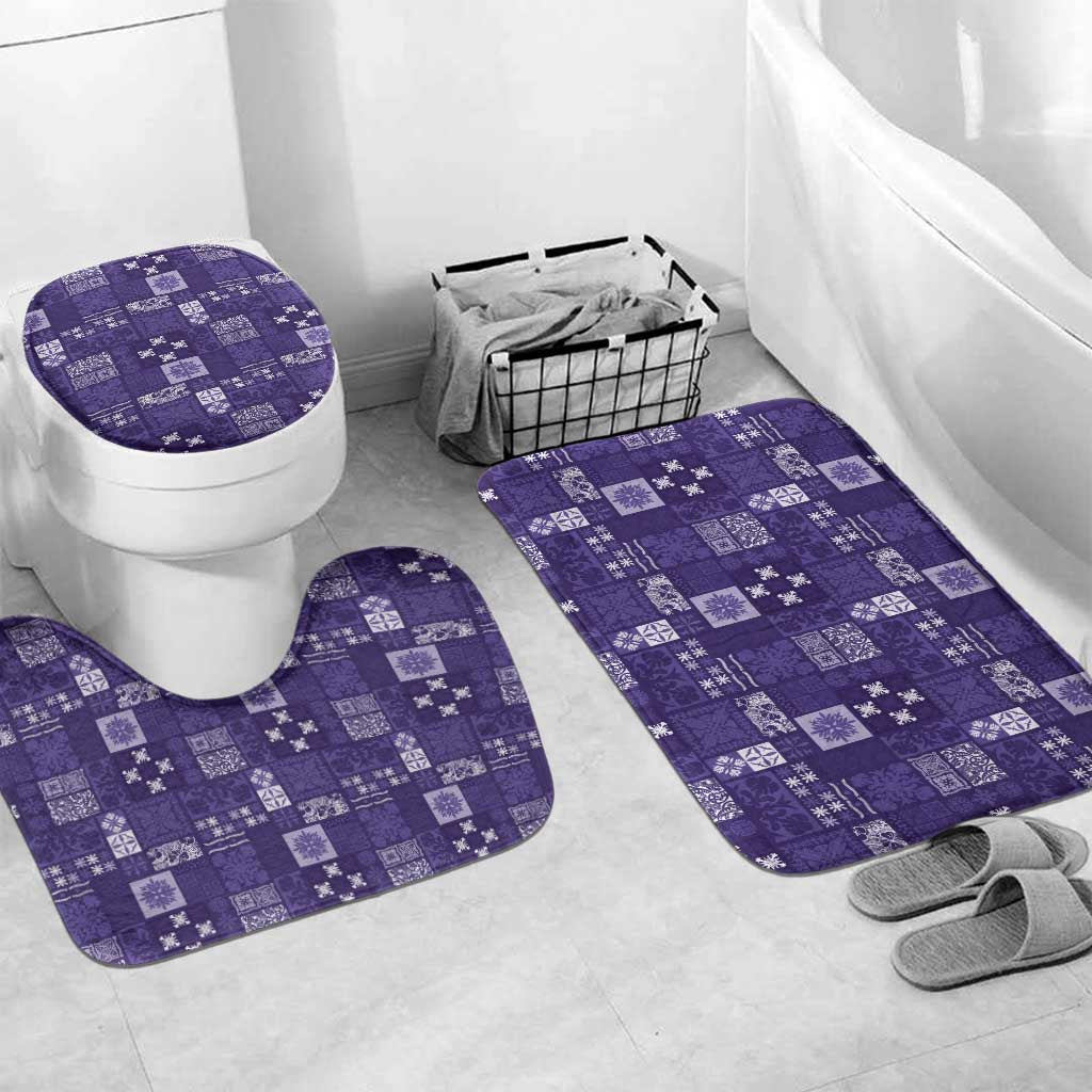 Vintage Hawaiian Quilting Patterns Bathroom Set Purple Style Tribal Fabric Patchwork - Polynesian Pride