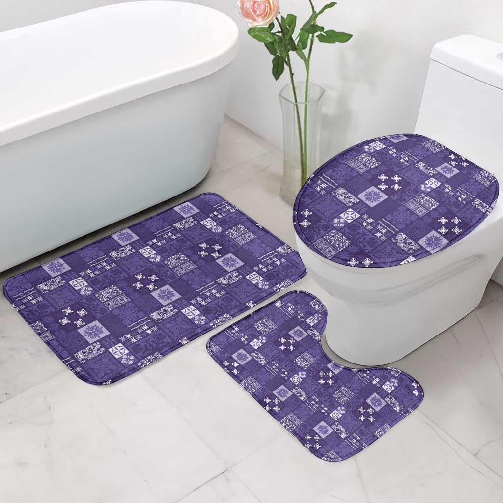 Vintage Hawaiian Quilting Patterns Bathroom Set Purple Style Tribal Fabric Patchwork - Polynesian Pride