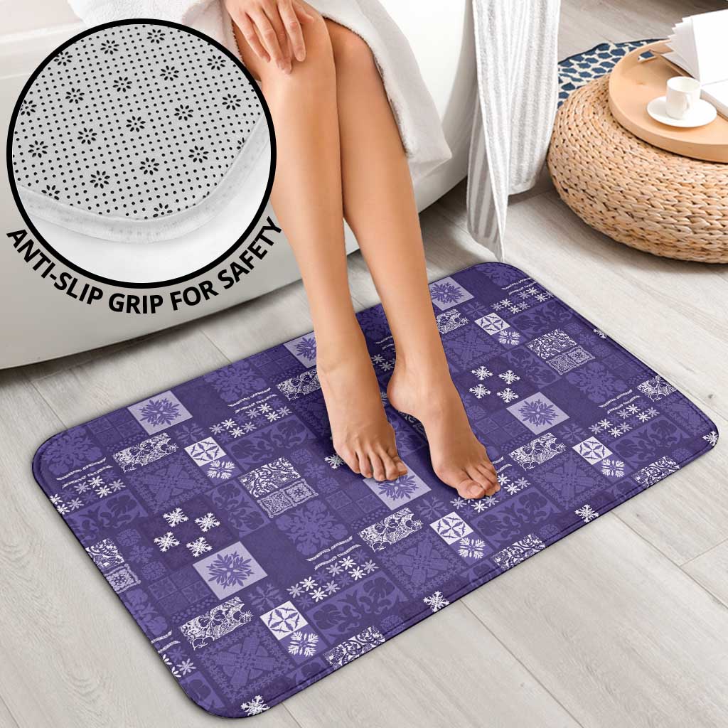 Vintage Hawaiian Quilting Patterns Bathroom Set Purple Style Tribal Fabric Patchwork - Polynesian Pride