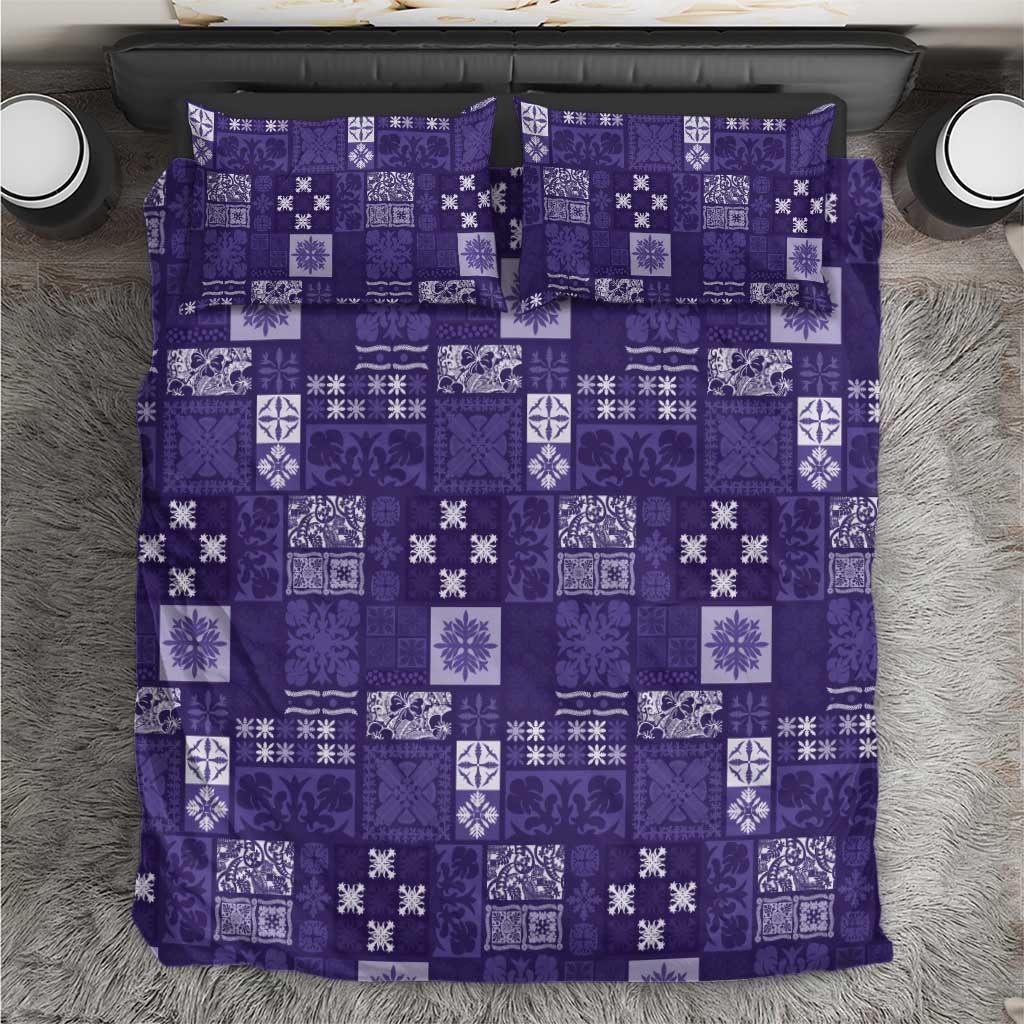 Vintage Hawaiian Quilting Patterns Bedding Set Purple Style Tribal Fabric Patchwork - Polynesian Pride